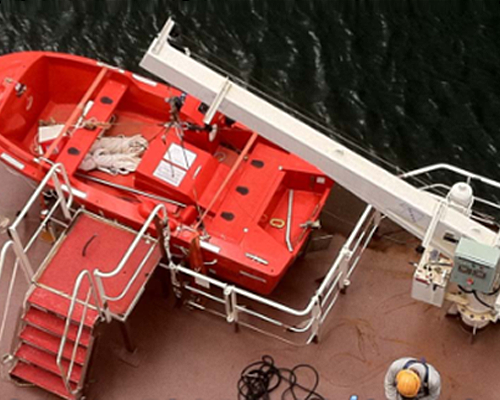 Rescue boat with davit