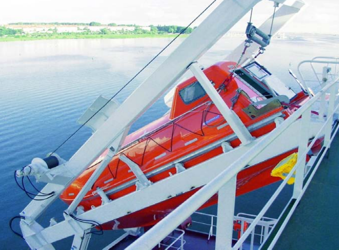 Free-fall lifeboat with daivt